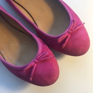 JCrew Pink Suede Ballet Flats 9.5